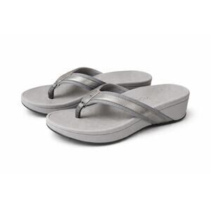 Women's Vionic Gray Thong Sandals Wedge Comfort Flip Flops ~ 9.5" Length